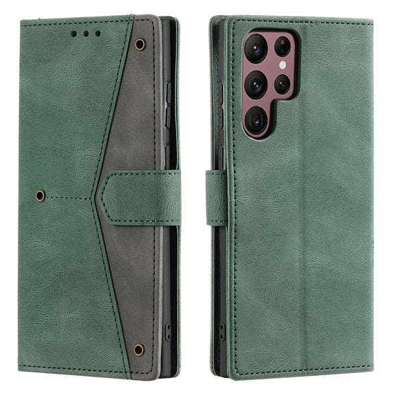 For Samsung Galaxy S25 Ultra 5G Nail Skin Feel Stitching Calf Texture Leather Phone Case(Green)