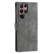 For Samsung Galaxy S25 Ultra 5G Nail Skin Feel Stitching Calf Texture Leather Phone Case(Grey)