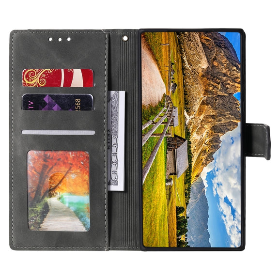 For Samsung Galaxy S25 Ultra 5G Nail Skin Feel Stitching Calf Texture Leather Phone Case(Grey)