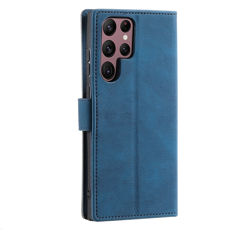 For Samsung Galaxy S25 Ultra 5G Nail Skin Feel Stitching Calf Texture Leather Phone Case(Blue)