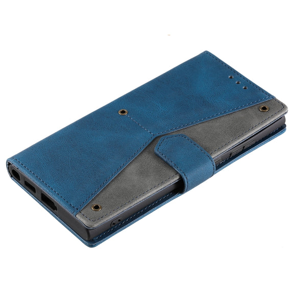 For Samsung Galaxy S25 Ultra 5G Nail Skin Feel Stitching Calf Texture Leather Phone Case(Blue)