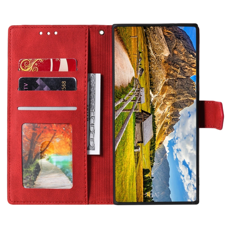 For Samsung Galaxy S25 Ultra 5G Nail Skin Feel Stitching Calf Texture Leather Phone Case(Red)