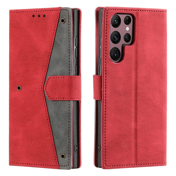 For Samsung Galaxy S25 Ultra 5G Nail Skin Feel Stitching Calf Texture Leather Phone Case(Red)