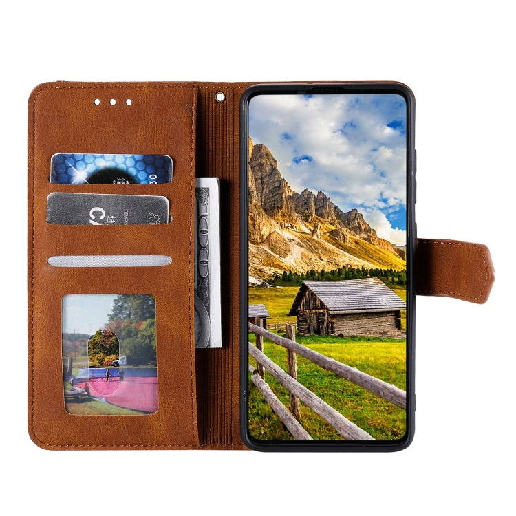 For Samsung Galaxy S25 Ultra 5G Nail Skin Feel Stitching Calf Texture Leather Phone Case(Brown)