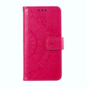 For Samsung Galaxy S25 5G Totem Flower Embossed Leather Phone Case(Red)