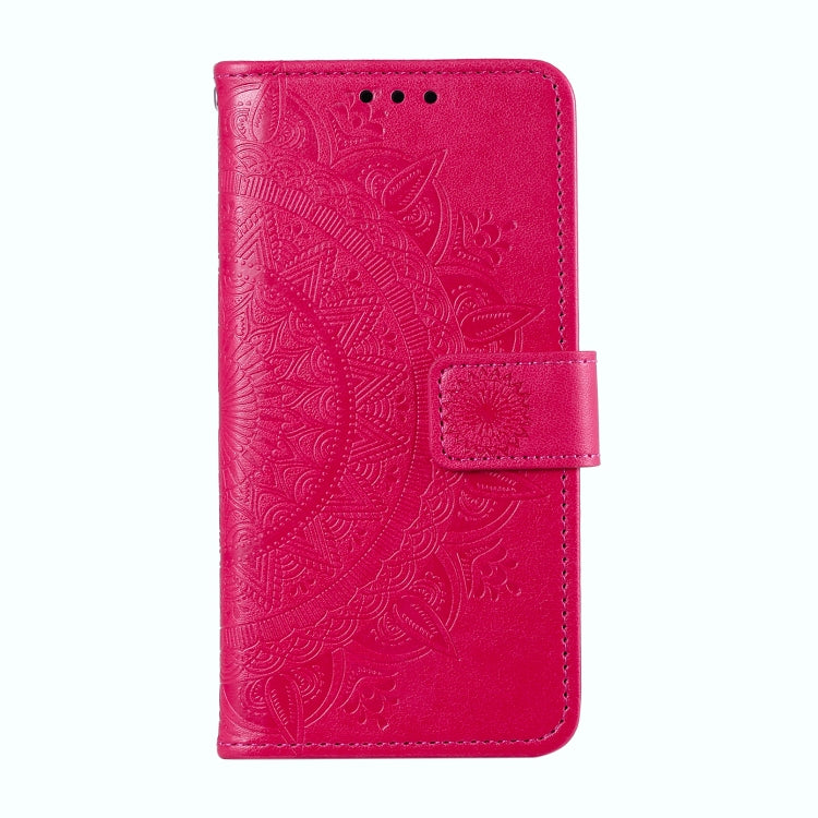 For Samsung Galaxy S25 5G Totem Flower Embossed Leather Phone Case(Red)