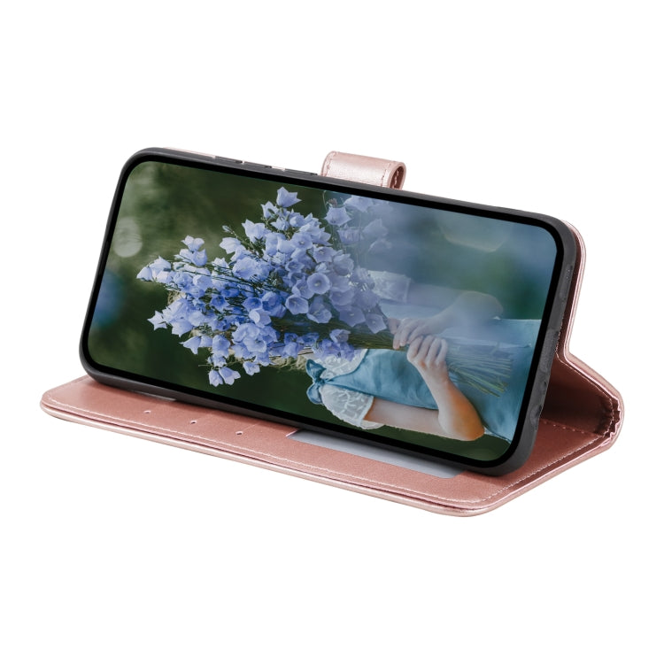 For Samsung Galaxy S25 5G Totem Flower Embossed Leather Phone Case(Rose Gold) - Galaxy S25 5G Cases by PMC TechLife | Online Shopping South Africa | PMC TechLife | Buy Now Pay Later Mobicred