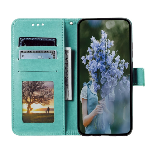 For Samsung Galaxy S25+ 5G Totem Flower Embossed Leather Phone Case(Green)