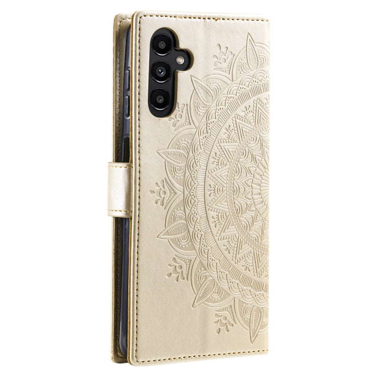 For Samsung Galaxy S25+ 5G Totem Flower Embossed Leather Phone Case(Gold) - Galaxy S25+ 5G Cases by PMC TechLife | Online Shopping South Africa | PMC TechLife | Buy Now Pay Later Mobicred