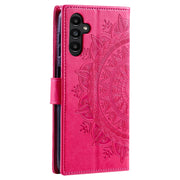 For Samsung Galaxy S25+ 5G Totem Flower Embossed Leather Phone Case(Red)