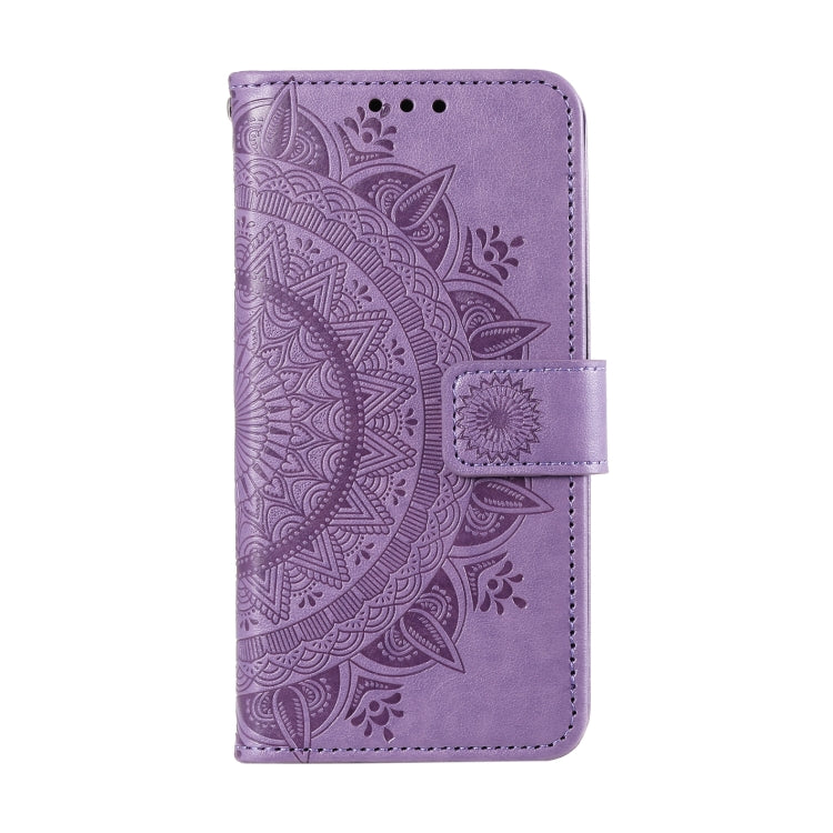 For Samsung Galaxy S25+ 5G Totem Flower Embossed Leather Phone Case(Purple)