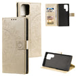 For Samsung Galaxy S25 Ultra 5G Totem Flower Embossed Leather Phone Case with Lanyard(Gold) - free shipping - PMC Jewellery - Order now!