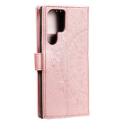 For Samsung Galaxy S25 Ultra 5G Totem Flower Embossed Leather Phone Case(Rose Gold)