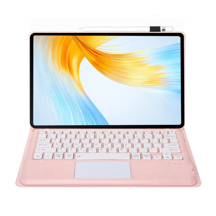 For Huawei MatePad Air 12 2024 Ultra-thin Detachable Bluetooth Keyboard Leather Tablet Case with Touchpad(Pink White) - free shipping - PMC Jewellery - Order now!
