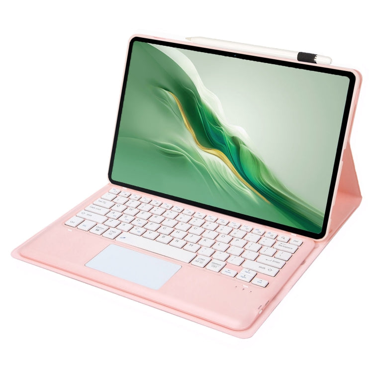 For Honor MagicPad 2 12.3 AH22-A Ultra-thin Detachable Bluetooth Keyboard Leather Tablet Case with Touchpad(Pink White) - Huawei Keyboard by PMC Jewellery | Online Shopping South Africa | PMC Jewellery | Buy Now Pay Later Mobicred