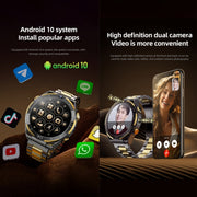 T7 1.508 inch 4G LTE Android 10 Smart Watch, 6GB+128GB, MTK6762 Octa Core, Support Heart Rate / Blood Oxygen(Silver)