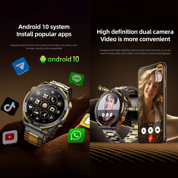 T7 1.508 inch 4G LTE Android 10 Smart Watch, 6GB+128GB, MTK6762 Octa Core, Support Heart Rate / Blood Oxygen(Silver)