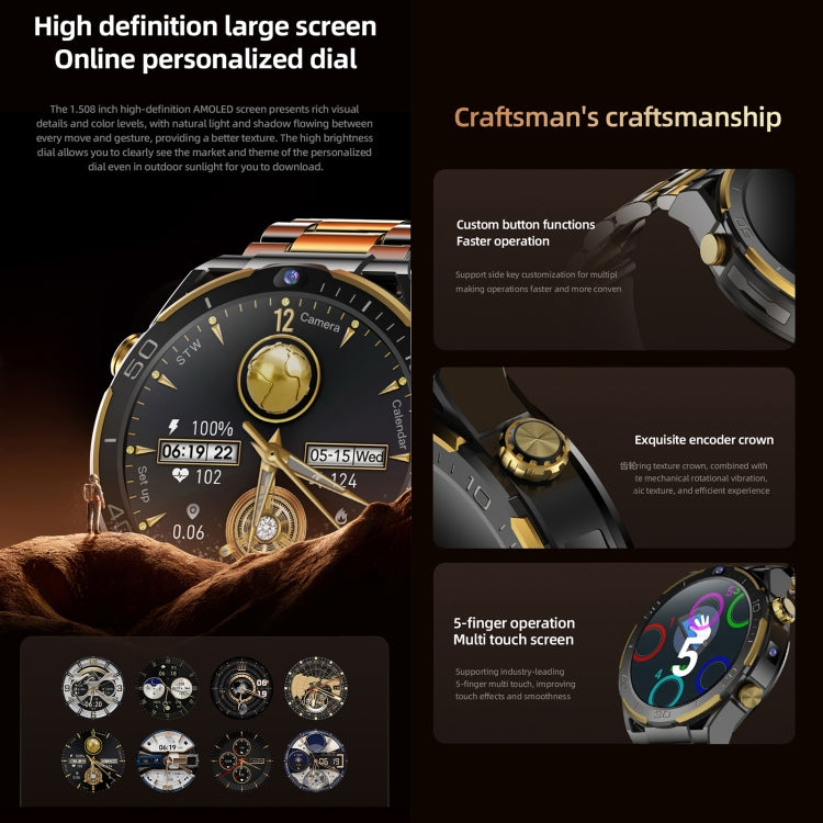T7 1.508 inch 4G LTE Android 10 Smart Watch, 6GB+128GB, MTK6762 Octa Core, Support Heart Rate / Blood Oxygen(Silver)