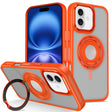 For iPhone 16 Skin Feel Matte 360 Degree Rotating Silicone Ring Holder Phone Case(Orange) - iPhone 16 Cases by PMC TechLife | Online Shopping South Africa | PMC TechLife | Buy Now Pay Later Mobicred