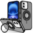 For iPhone 16 Skin Feel Matte 360 Degree Rotating Silicone Ring Holder Phone Case(Black) - iPhone 16 Cases by PMC TechLife | Online Shopping South Africa | PMC TechLife | Buy Now Pay Later Mobicred