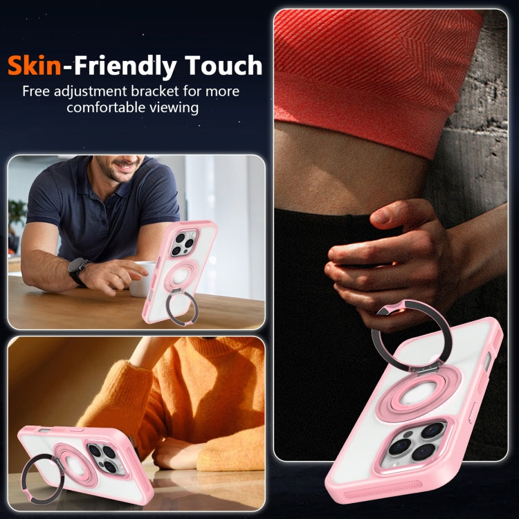For iPhone 16 Skin Feel Matte 360 Degree Rotating Silicone Ring Holder Phone Case(Royal Blue)