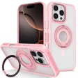For iPhone 16 Pro Skin Feel Transparent 360 Degree Rotating Silicone Ring Holder Phone Case(Pink) - iPhone 16 Pro Cases by PMC TechLife | Online Shopping South Africa | PMC TechLife | Buy Now Pay Later Mobicred