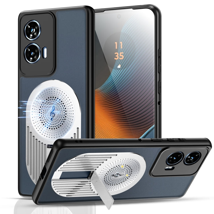 For Motorola Edge 50 Fusion Heat Dissipation Aromatherapy MagSafe Holder Phone Case(Silver) - Motorola Cases by PMC TechLife | Online Shopping South Africa | PMC TechLife | Buy Now Pay Later Mobicred