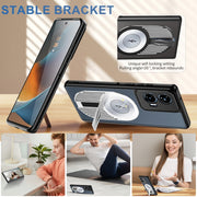 For Motorola Edge 50 Fusion Heat Dissipation Aromatherapy MagSafe Holder Phone Case(Silver)
