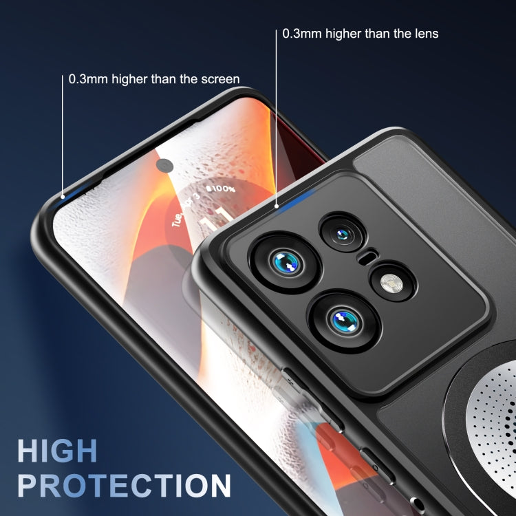 For Motorola Edge 50 Pro Heat Dissipation Aromatherapy MagSafe Holder Phone Case(Black) - Motorola Cases by PMC TechLife | Online Shopping South Africa | PMC TechLife | Buy Now Pay Later Mobicred