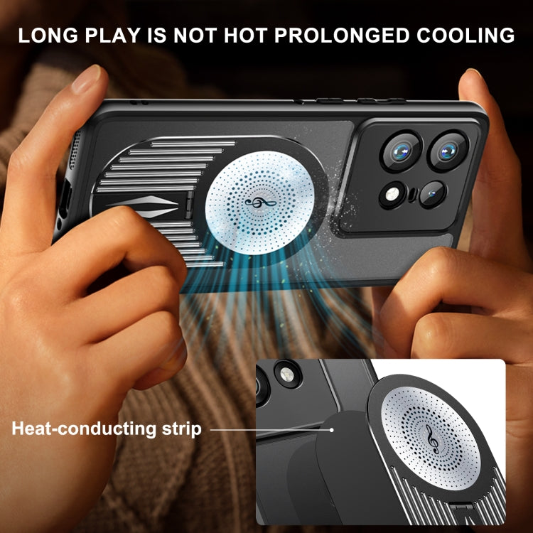 For Motorola Edge 50 Pro Heat Dissipation Aromatherapy MagSafe Holder Phone Case(Black) - Motorola Cases by PMC TechLife | Online Shopping South Africa | PMC TechLife | Buy Now Pay Later Mobicred