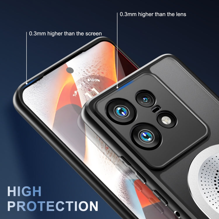 For Motorola Edge 50 Pro Heat Dissipation Aromatherapy MagSafe Holder Phone Case(Silver) - Motorola Cases by PMC TechLife | Online Shopping South Africa | PMC TechLife | Buy Now Pay Later Mobicred