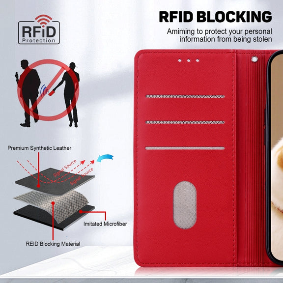 For Redmi K70 / K70 Pro Cute Cats RFID Leather Phone Case(Red)