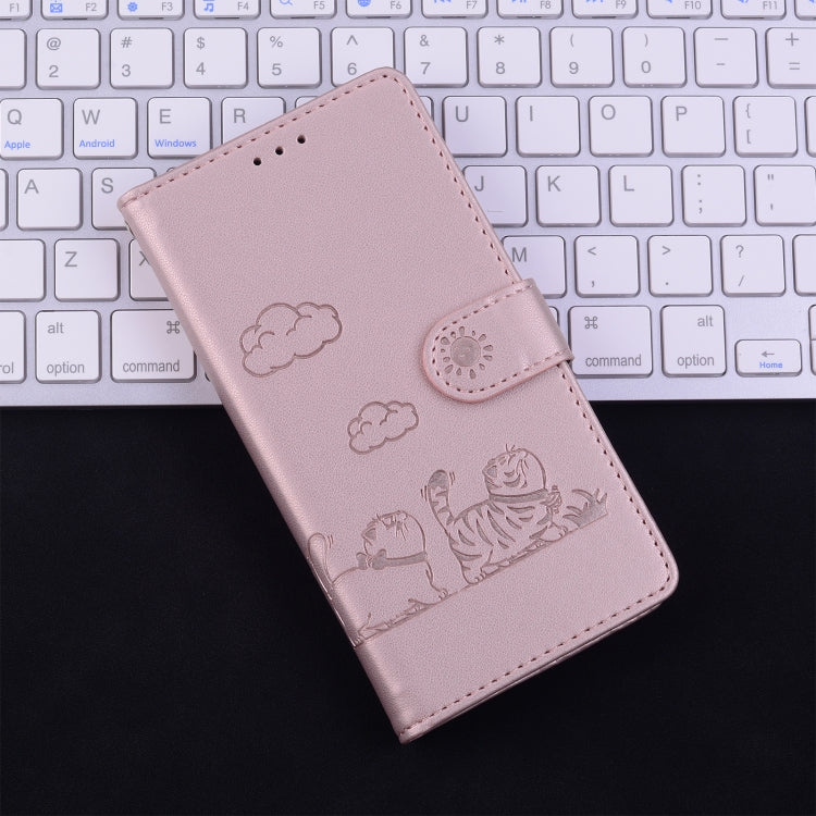 For Samsung Galaxy S25 Ultra 5G Cute Cats RFID Leather Phone Case(Rose Gold) - free shipping - PMC Jewellery - Order now!