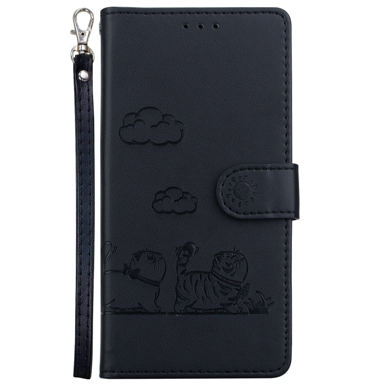 For Samsung Galaxy S25 Ultra 5G Cute Cats RFID Leather Phone Case(Black) - Galaxy S25 Ultra 5G Cases by PMC Jewellery | Online Shopping South Africa | PMC Jewellery | Buy Now Pay Later Mobicred