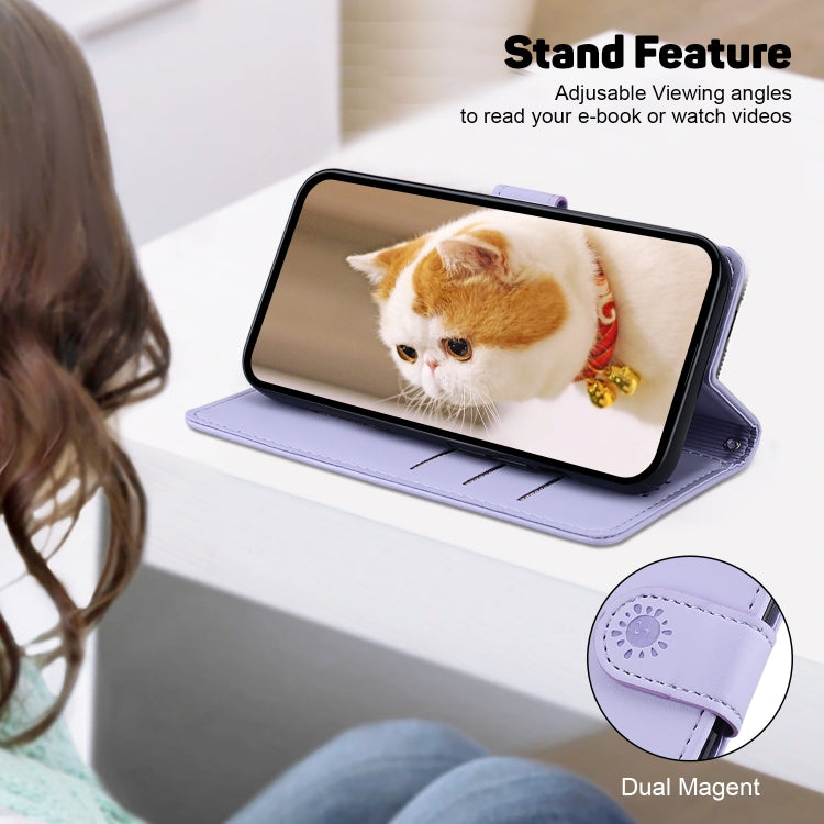 For Samsung Galaxy S25 5G Cute Cats RFID Leather Phone Case(Purple) - Galaxy S25 5G Cases by PMC Jewellery | Online Shopping South Africa | PMC Jewellery | Buy Now Pay Later Mobicred