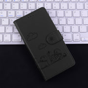 For Samsung Galaxy S25 5G Cute Cats RFID Leather Phone Case(Black)