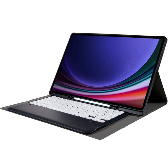 For Samsung Galaxy Tab S10 Ultra A910B Pen Slot Detachable Bluetooth Keyboard Leather Tablet Case(Black+White)