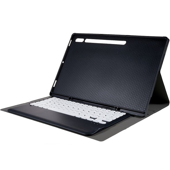 For Samsung Galaxy Tab S10 Ultra A910B Pen Slot Detachable Bluetooth Keyboard Leather Tablet Case(Black+White)