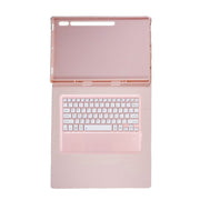 For Samsung Galaxy Tab S10 Ultra A910B Pen Slot Detachable Bluetooth Keyboard Leather Tablet Case(Pink)
