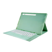 For Samsung Galaxy Tab S10 Ultra A910B Pen Slot Detachable Bluetooth Keyboard Leather Tablet Case(Mint Green)