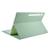 For Samsung Galaxy Tab S10 Ultra A910B Pen Slot Detachable Bluetooth Keyboard Leather Tablet Case(Mint Green)