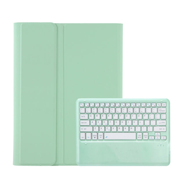 For Samsung Galaxy Tab S10 Ultra A910B Pen Slot Detachable Bluetooth Keyboard Leather Tablet Case(Mint Green)