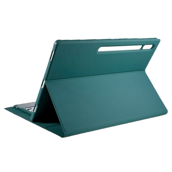 For Samsung Galaxy Tab S10 Ultra A910B Pen Slot Detachable Bluetooth Keyboard Leather Tablet Case(Dark Green)