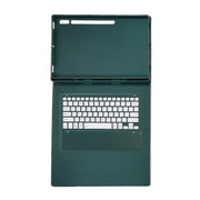 For Samsung Galaxy Tab S10 Ultra A910B Pen Slot Detachable Bluetooth Keyboard Leather Tablet Case(Dark Green)
