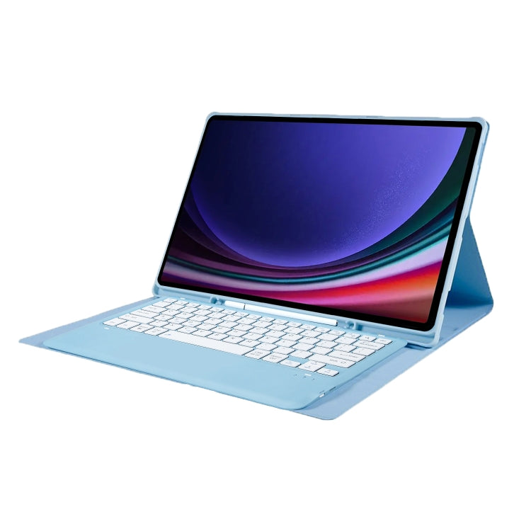 For Samsung Galaxy Tab S10 Ultra A910B Pen Slot Detachable Bluetooth Keyboard Leather Tablet Case(Sky Blue) - Samsung Keyboard by PMC Jewellery | Online Shopping South Africa | PMC Jewellery | Buy Now Pay Later Mobicred