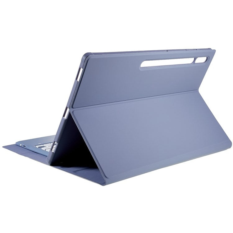 For Samsung Galaxy Tab S10 Ultra A910B Pen Slot Detachable Bluetooth Keyboard Leather Tablet Case(Purple)