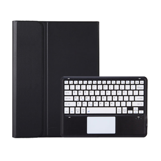 For Samsung Galaxy Tab S10 Ultra A910B-A Touch Pad Detachable Bluetooth Keyboard Leather Tablet Case(Black+White)