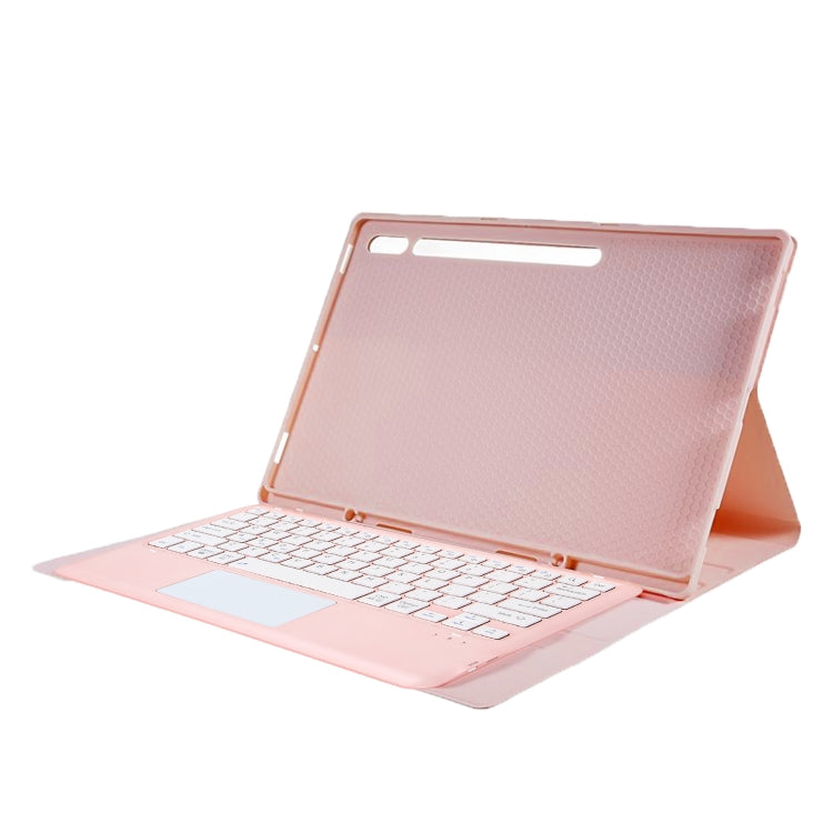For Samsung Galaxy Tab S10 Ultra A910B-A Touch Pad Detachable Bluetooth Keyboard Leather Tablet Case(Pink) - Samsung Keyboard by PMC Jewellery | Online Shopping South Africa | PMC Jewellery | Buy Now Pay Later Mobicred