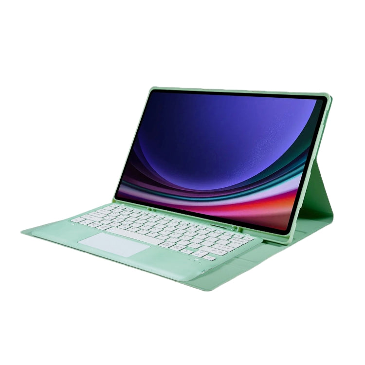 For Samsung Galaxy Tab S10 Ultra A910B-A Touch Pad Detachable Bluetooth Keyboard Leather Tablet Case(Mint Green) - Samsung Keyboard by PMC Jewellery | Online Shopping South Africa | PMC Jewellery | Buy Now Pay Later Mobicred