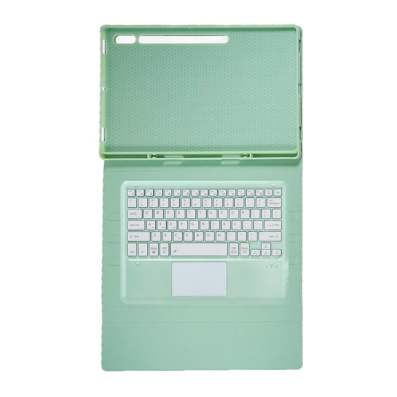 For Samsung Galaxy Tab S10 Ultra A910B-A Touch Pad Detachable Bluetooth Keyboard Leather Tablet Case(Mint Green)